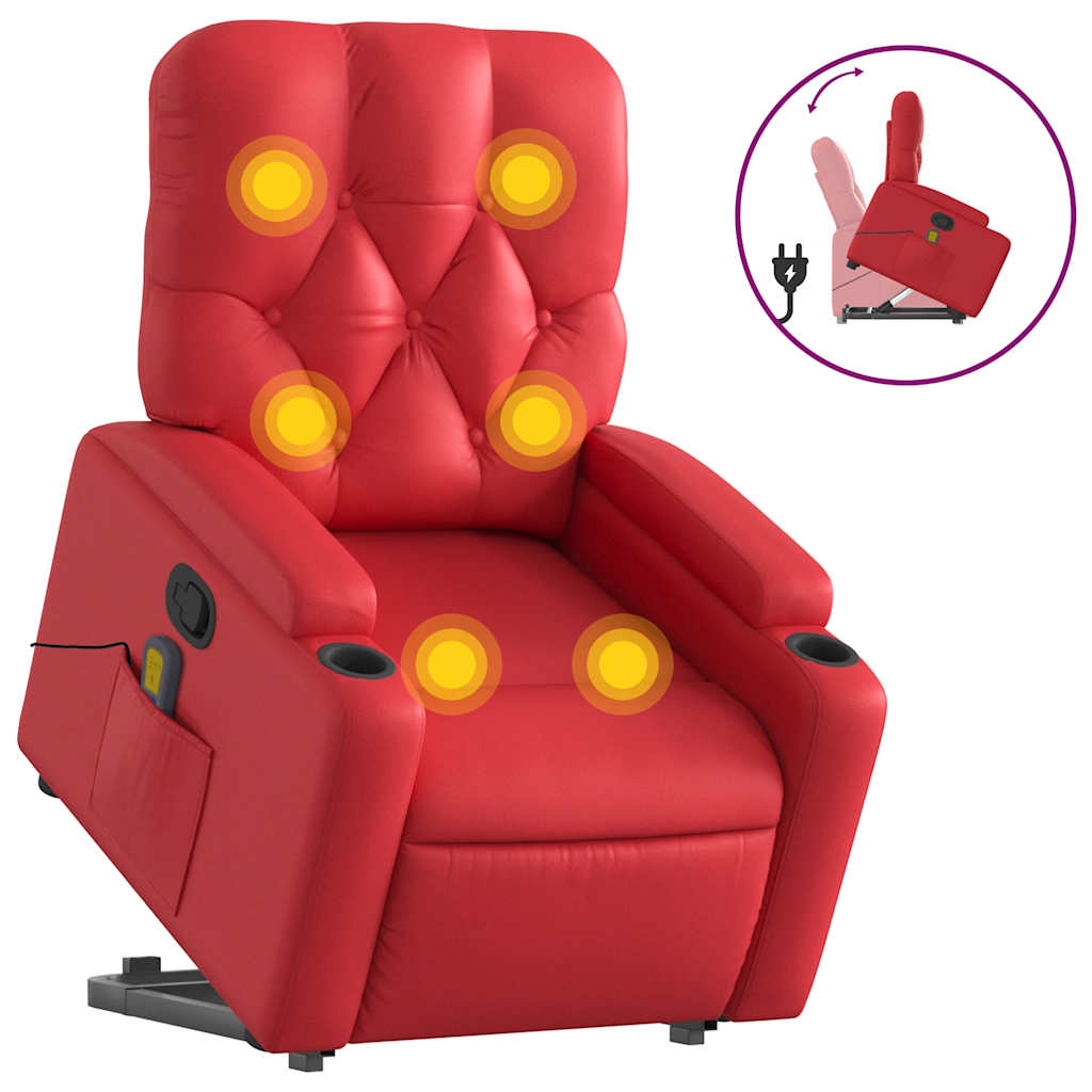 Fauteuil inclinable de massage Rouge Similicuir - XIOS