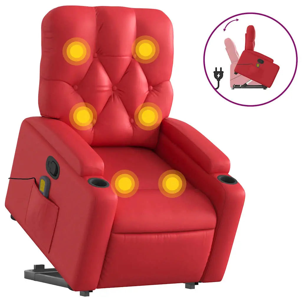 Fauteuil inclinable de massage Rouge Similicuir - XIOS