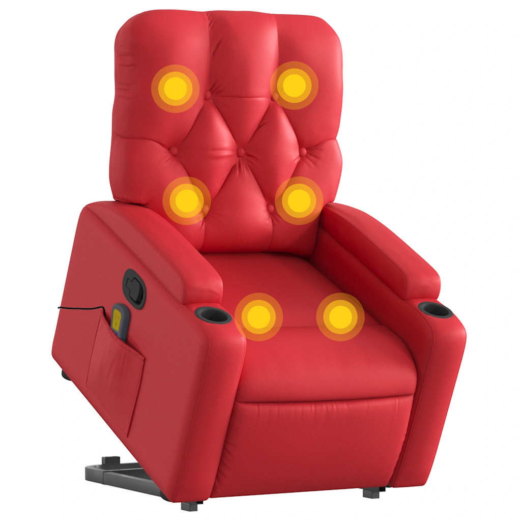 Fauteuil inclinable de massage Rouge Similicuir