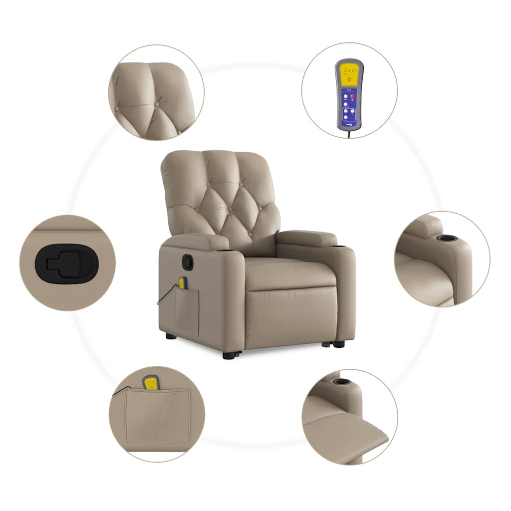 Fauteuil inclinable de massage Cappuccino Similicuir - XIOS