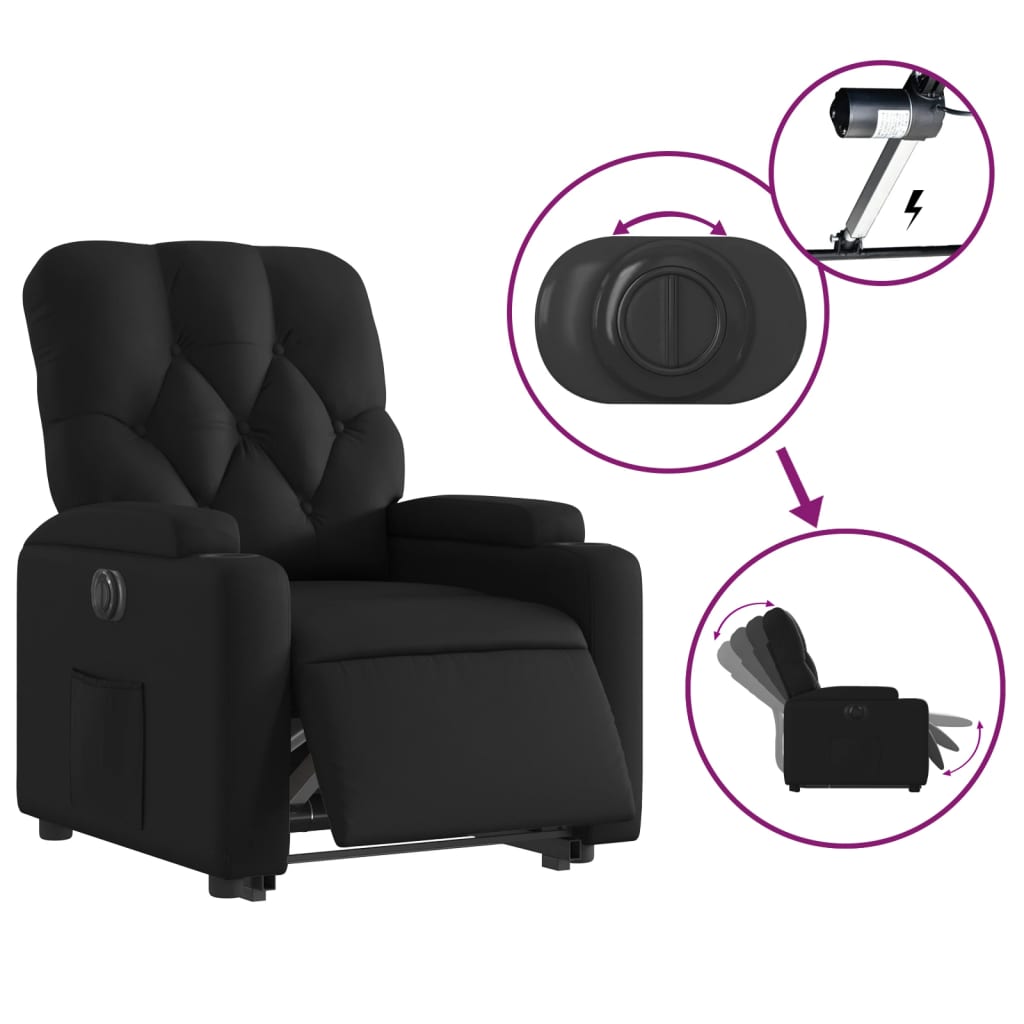 Fauteuil inclinable électrique noir similicuir - XIOS