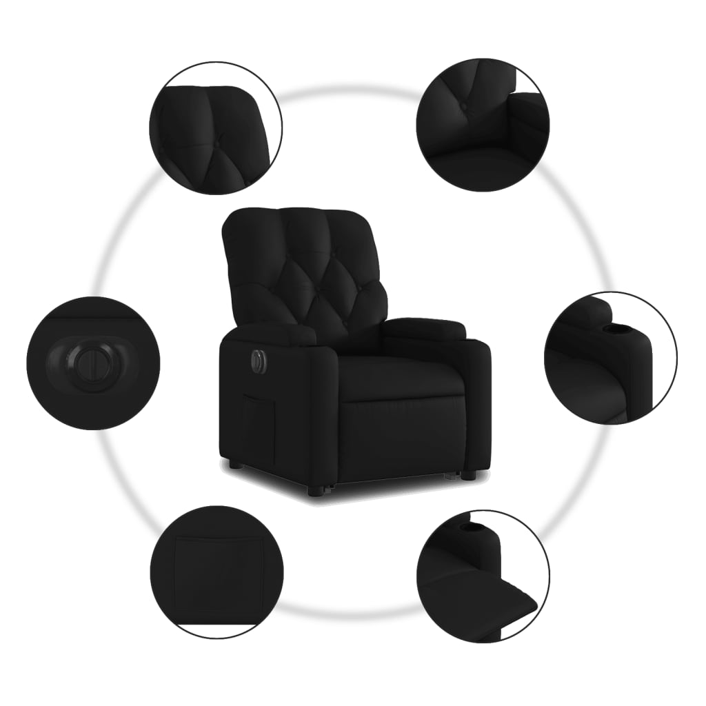Fauteuil inclinable électrique noir similicuir - XIOS