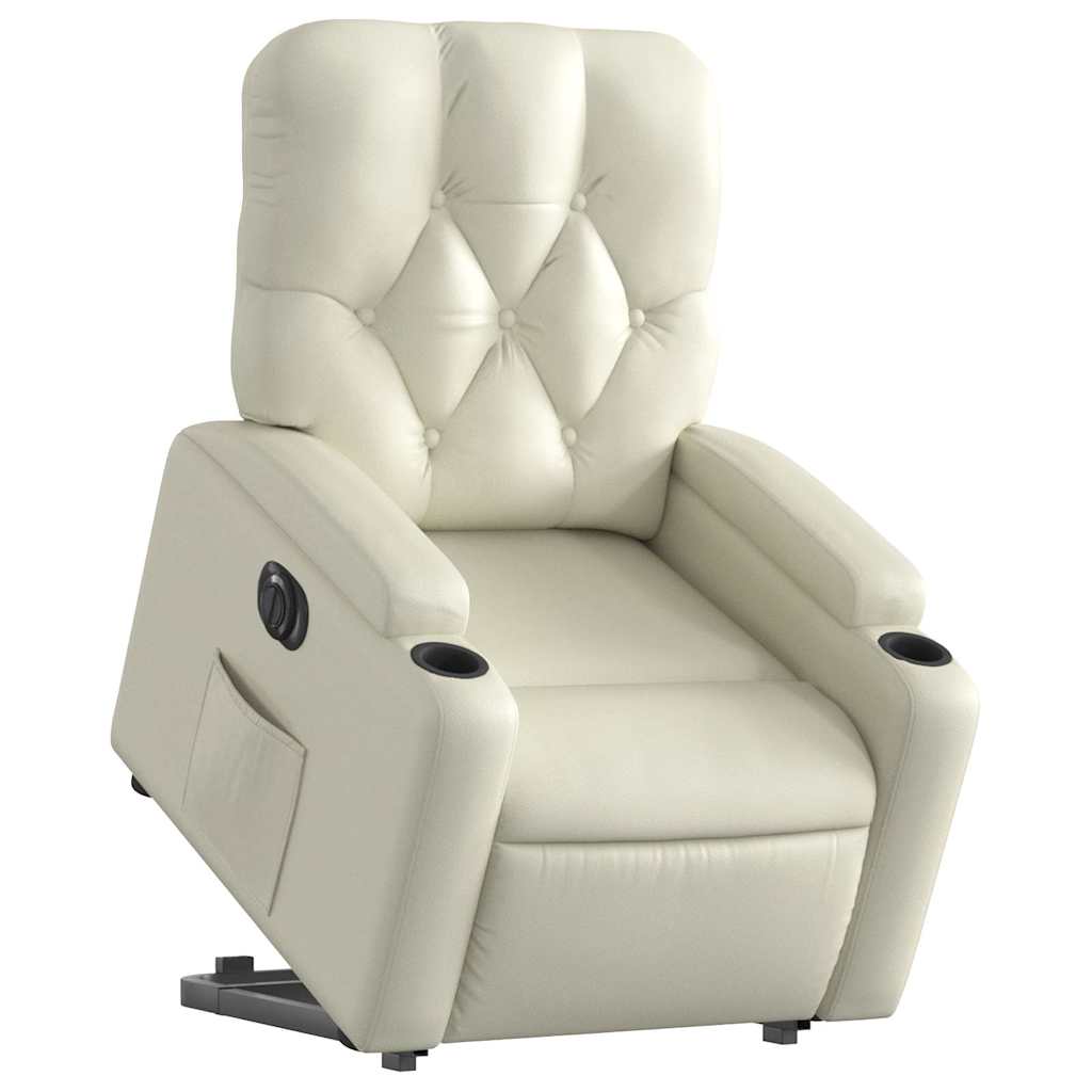 Fauteuil inclinable électrique crème similicuir - XIOS