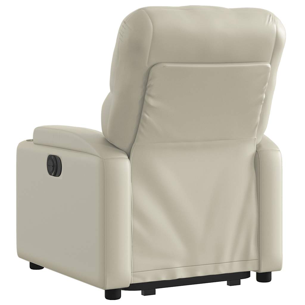 Fauteuil inclinable électrique crème similicuir - XIOS