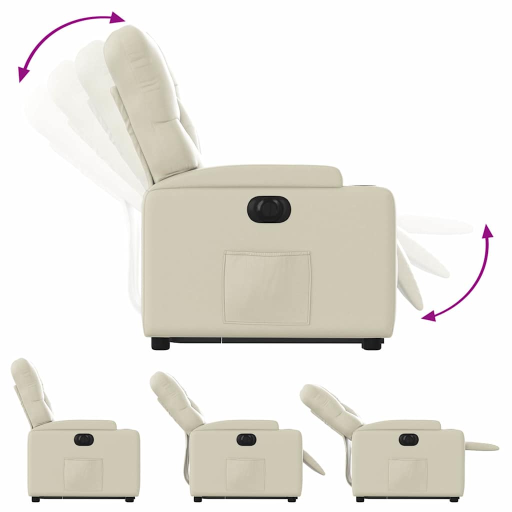 Fauteuil inclinable électrique crème similicuir - XIOS