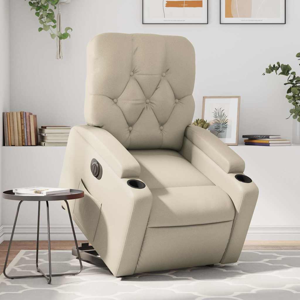 Fauteuil inclinable électrique crème similicuir - XIOS