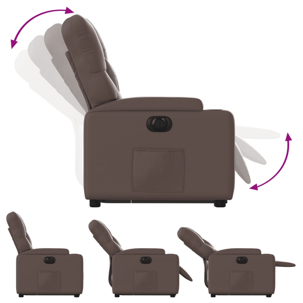 Fauteuil inclinable électrique marron similicuir - XIOS