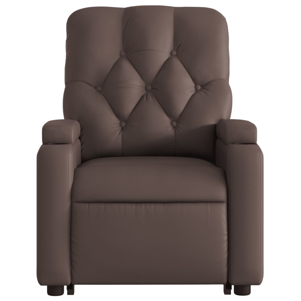 Fauteuil inclinable électrique marron similicuir