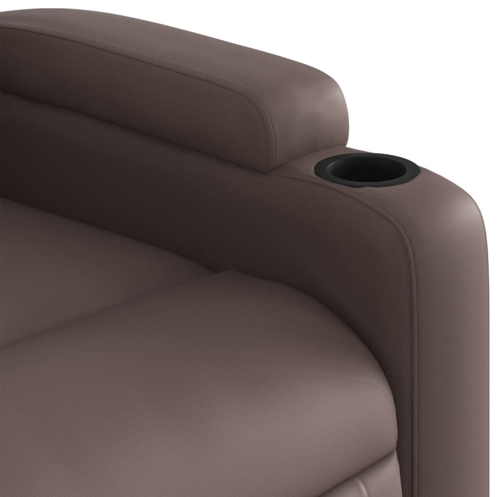 Fauteuil inclinable électrique marron similicuir