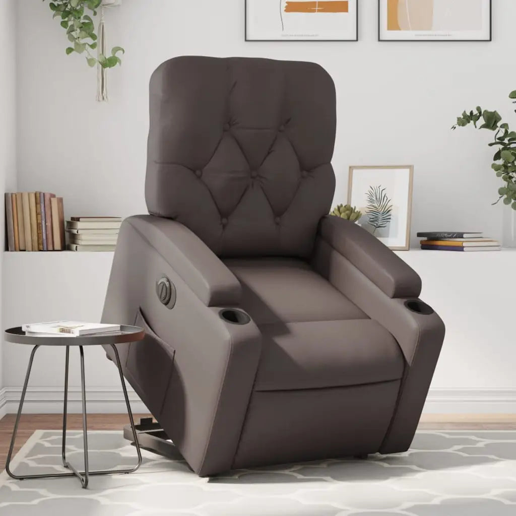 Fauteuil inclinable électrique marron similicuir - XIOS