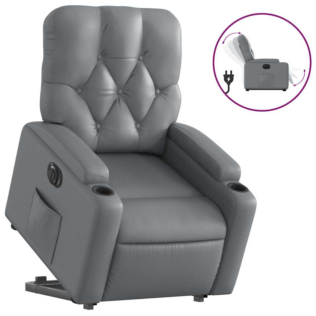 Fauteuil inclinable électrique gris similicuir - XIOS