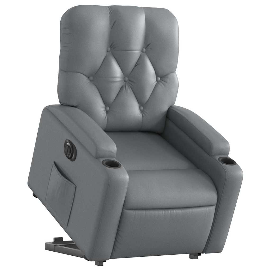 Fauteuil inclinable électrique gris similicuir - XIOS