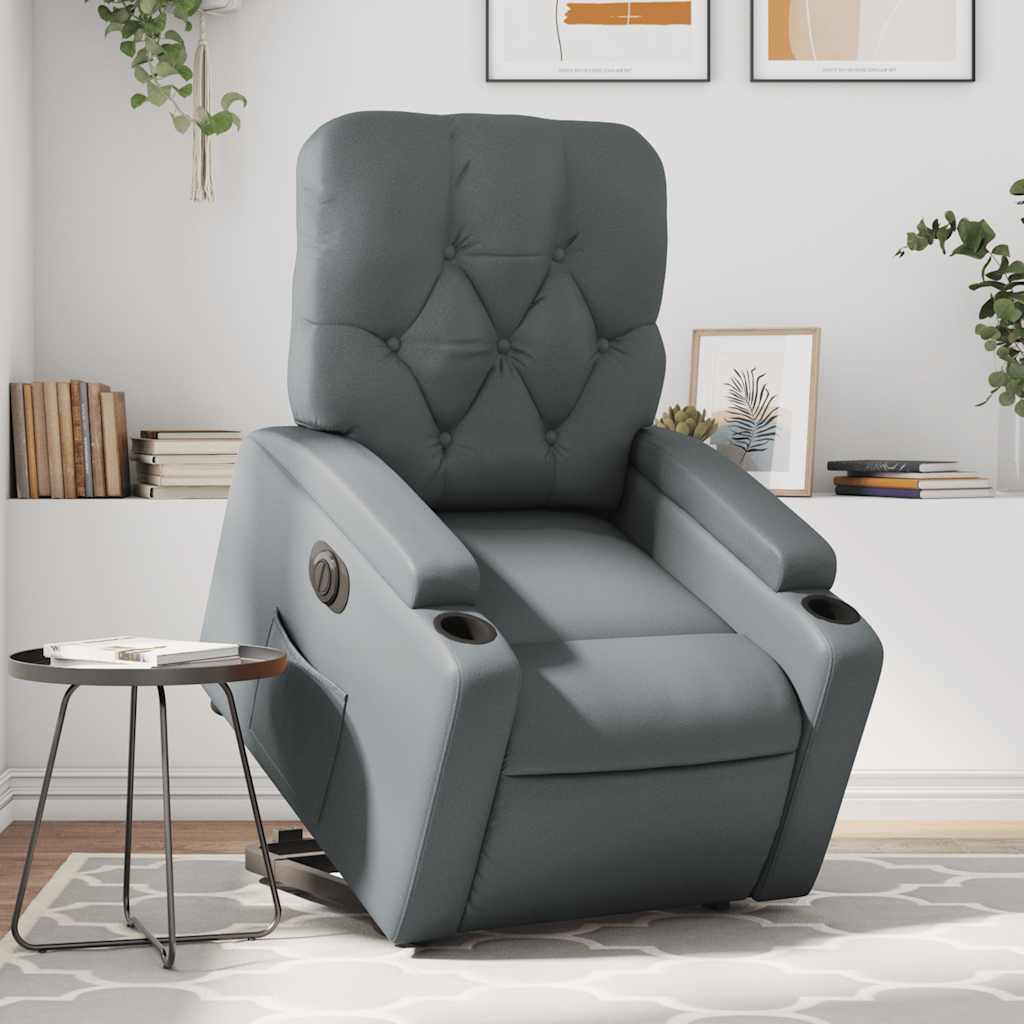 Fauteuil inclinable électrique gris similicuir - XIOS