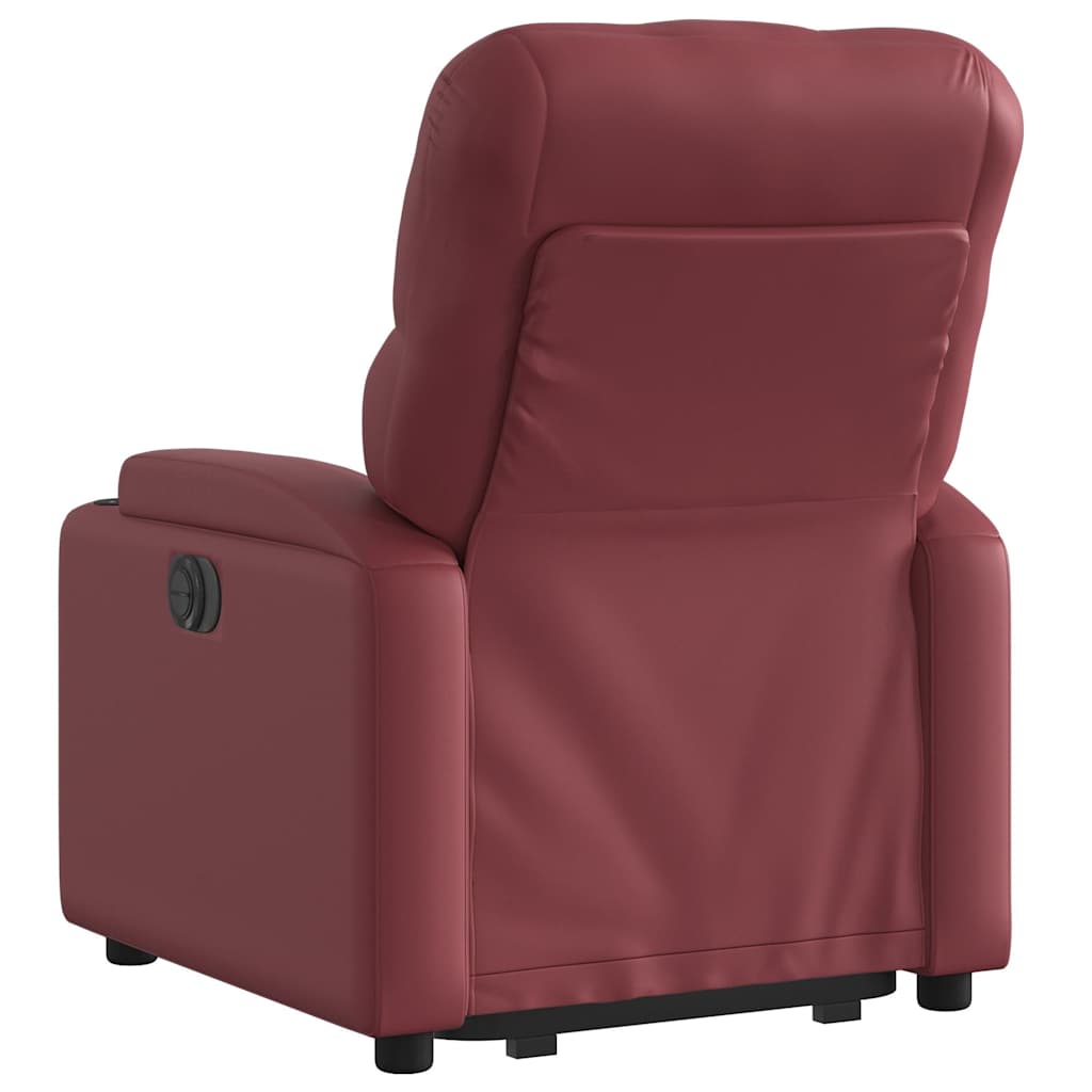 Fauteuil inclinable électrique rouge bordeaux similicuir - XIOS