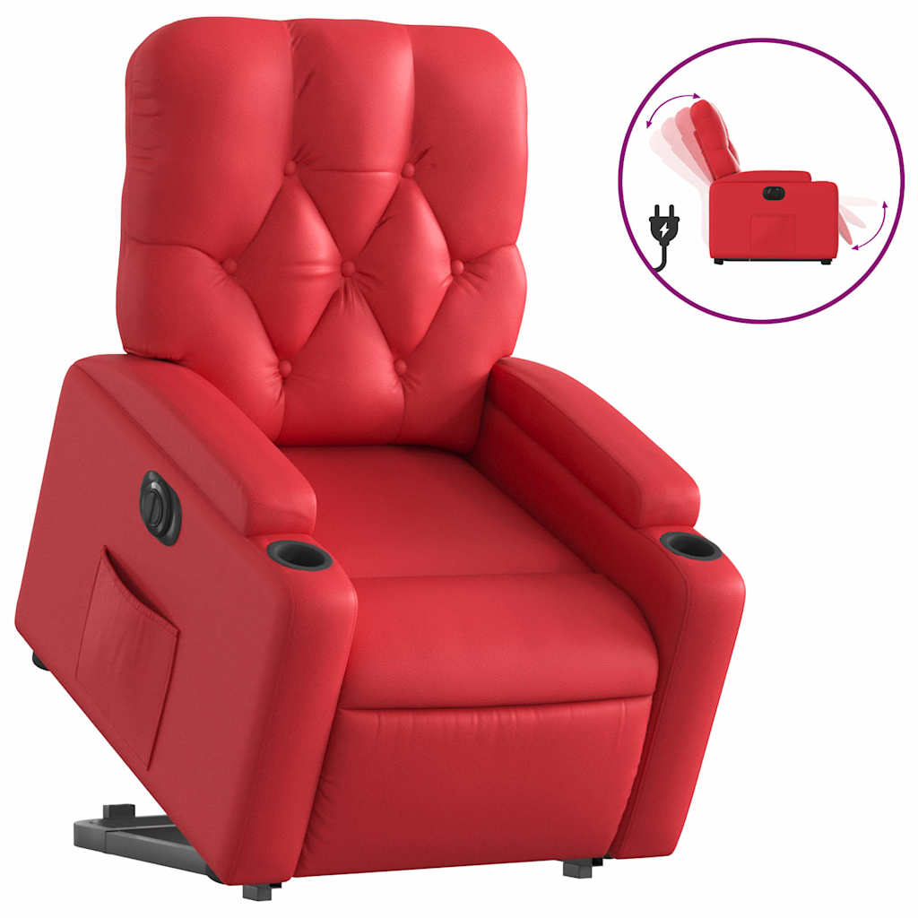 Fauteuil inclinable électrique rouge similicuir - XIOS