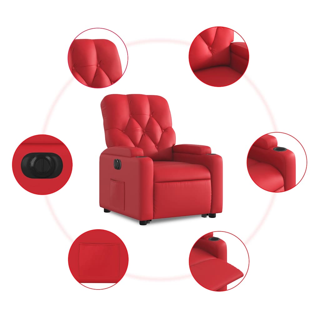 Fauteuil inclinable électrique rouge similicuir - XIOS