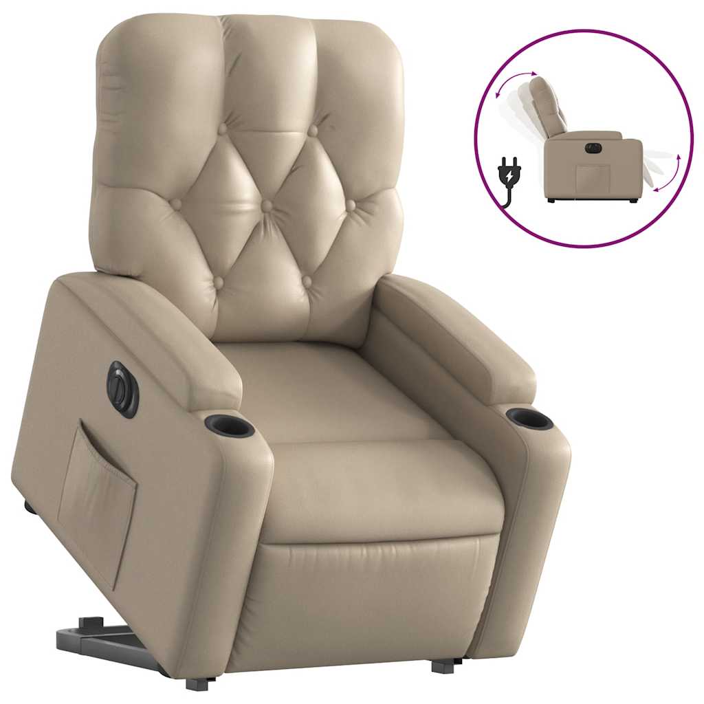 Fauteuil inclinable électrique cappuccino similicuir - XIOS