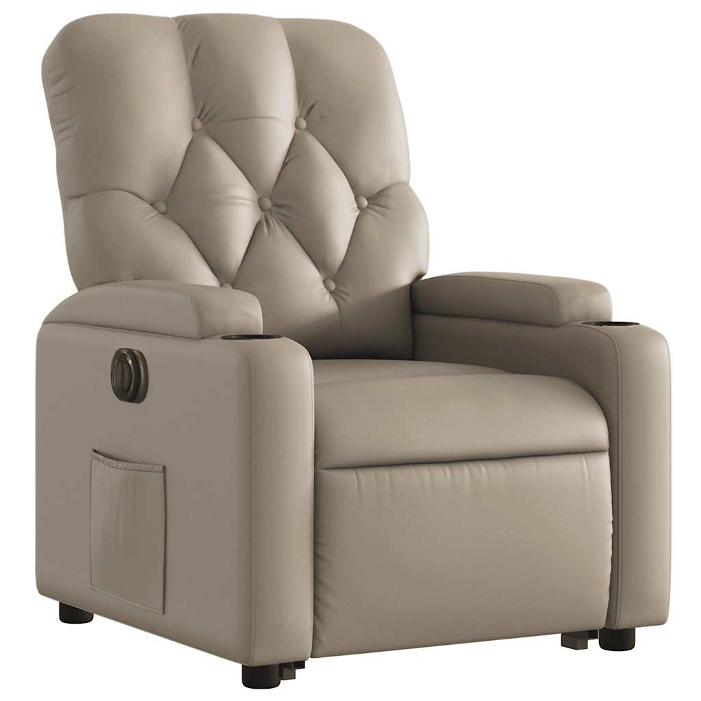 Fauteuil inclinable électrique cappuccino similicuir
