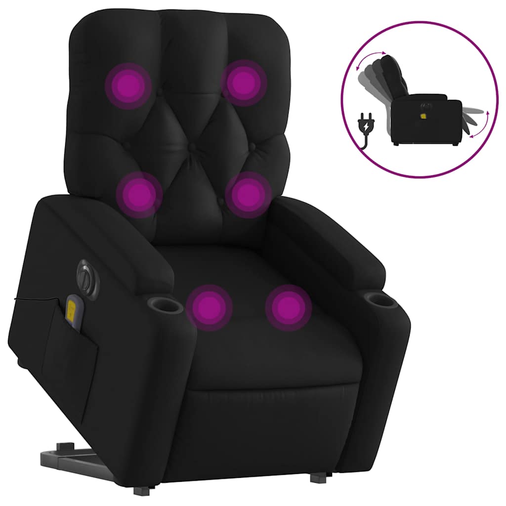 Fauteuil inclinable de massage électrique noir similicuir - XIOS
