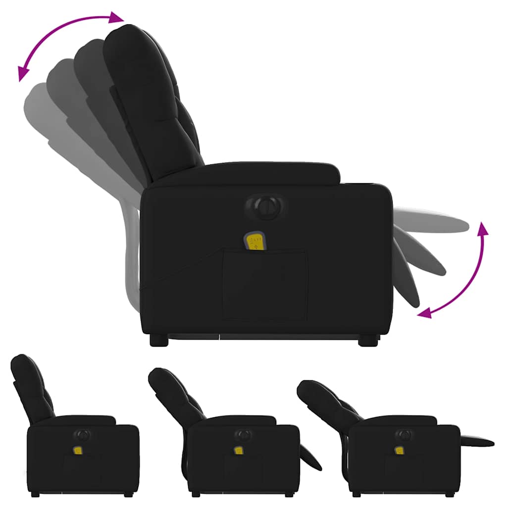 Fauteuil inclinable de massage électrique noir similicuir - XIOS