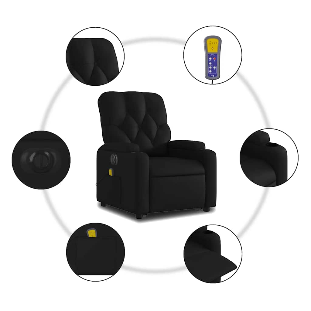 Fauteuil inclinable de massage électrique noir similicuir - XIOS