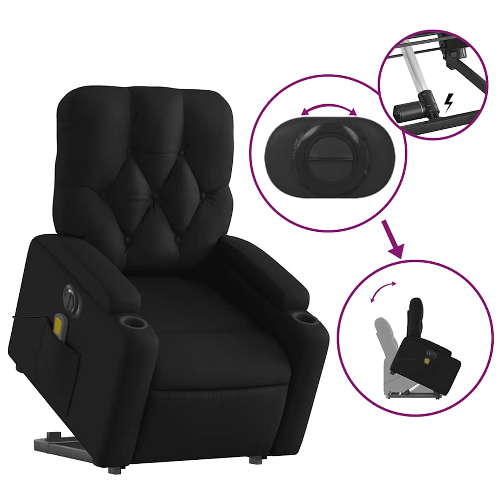 Fauteuil inclinable de massage électrique noir similicuir - XIOS