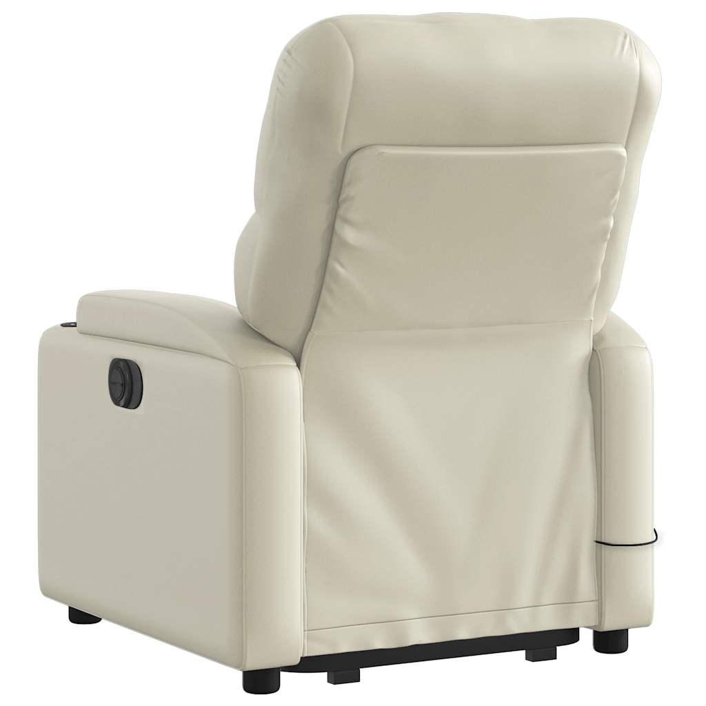 Fauteuil inclinable de massage électrique crème similicuir - XIOS