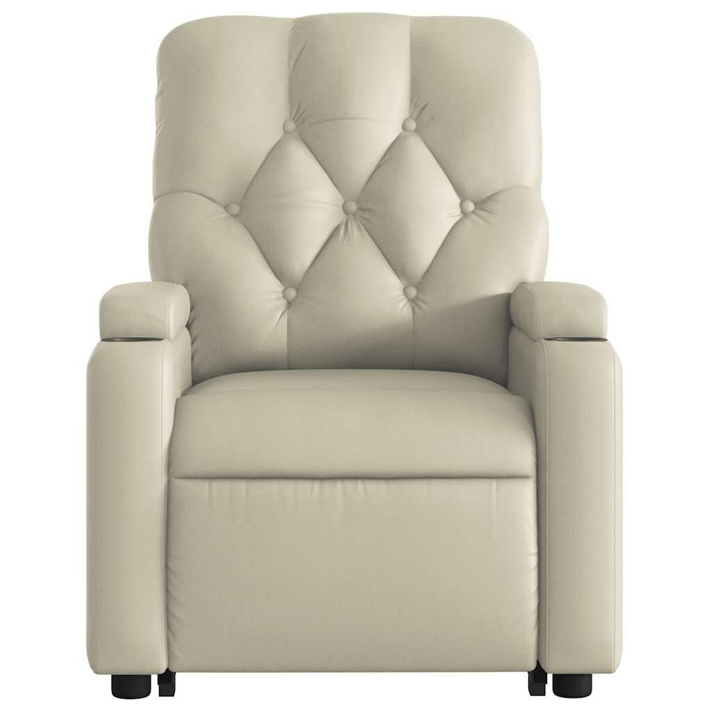 Fauteuil inclinable de massage électrique crème similicuir - XIOS