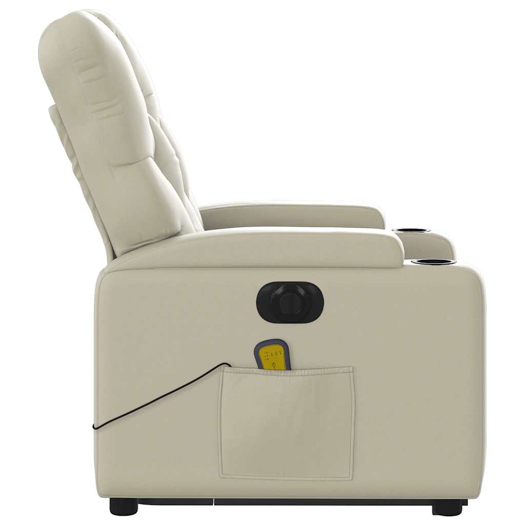 Fauteuil inclinable de massage électrique crème similicuir - XIOS