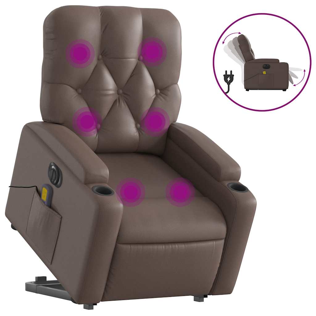 Fauteuil inclinable de massage électrique marron similicuir - XIOS
