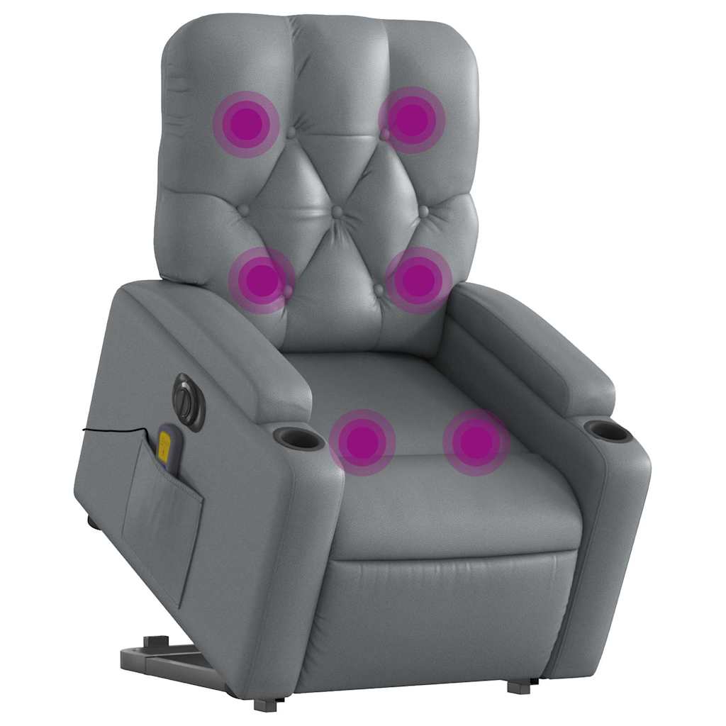 Fauteuil inclinable de massage électrique gris similicuir - XIOS