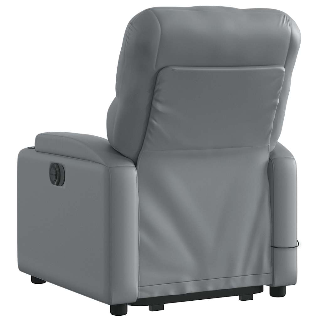 Fauteuil inclinable de massage électrique gris similicuir - XIOS