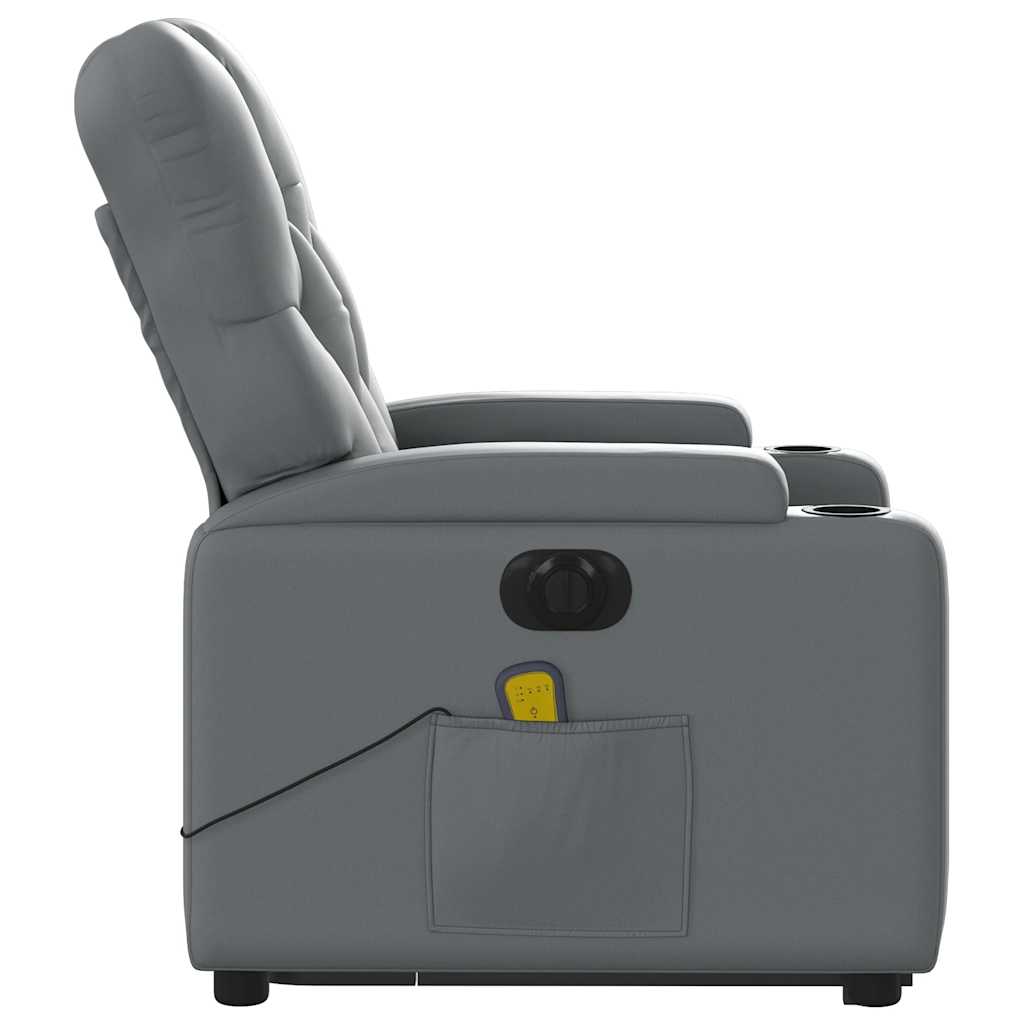 Fauteuil inclinable de massage électrique gris similicuir