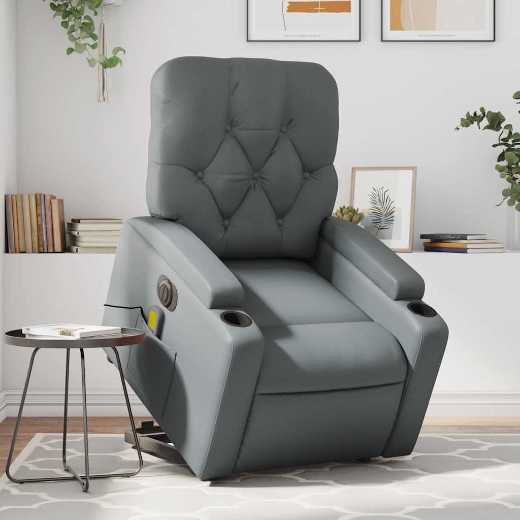 Fauteuil inclinable de massage électrique gris similicuir - XIOS