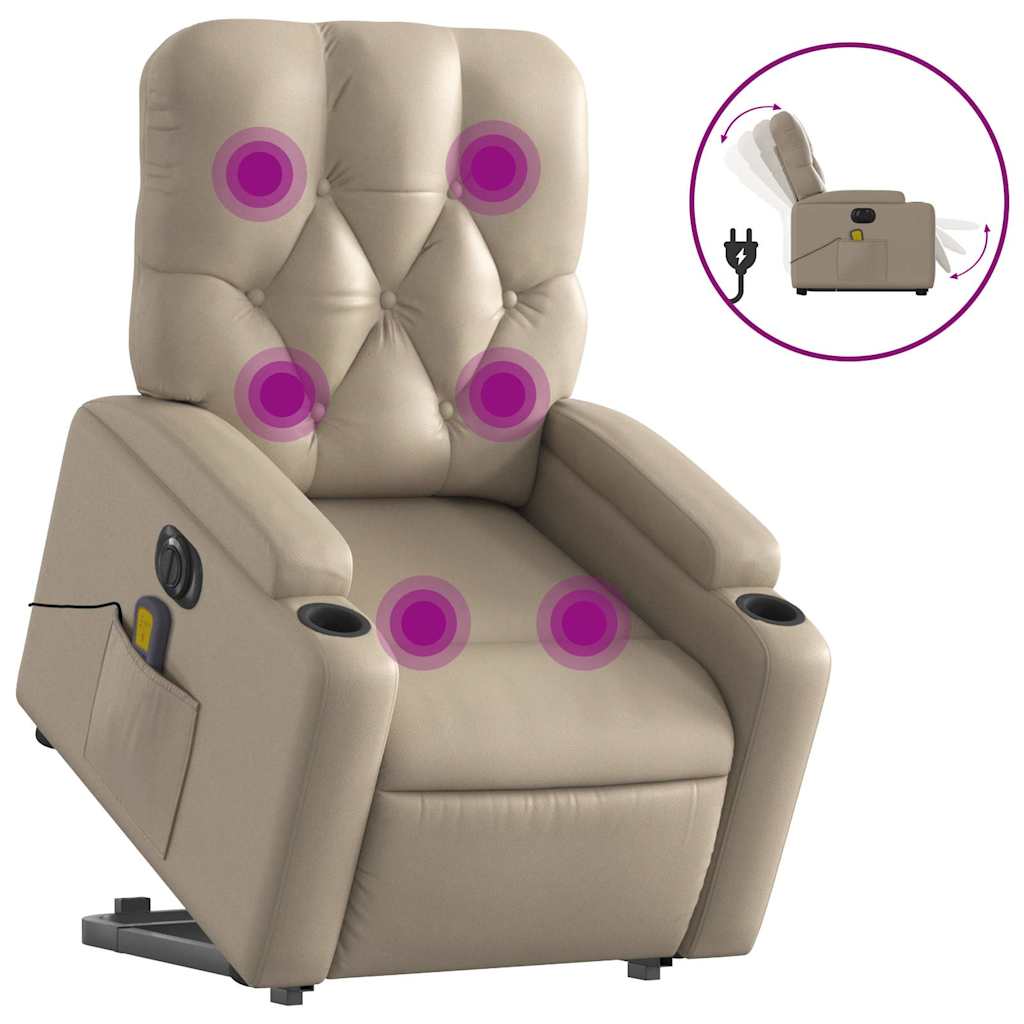 Fauteuil inclinable de massage électrique cappuccino similicuir - XIOS