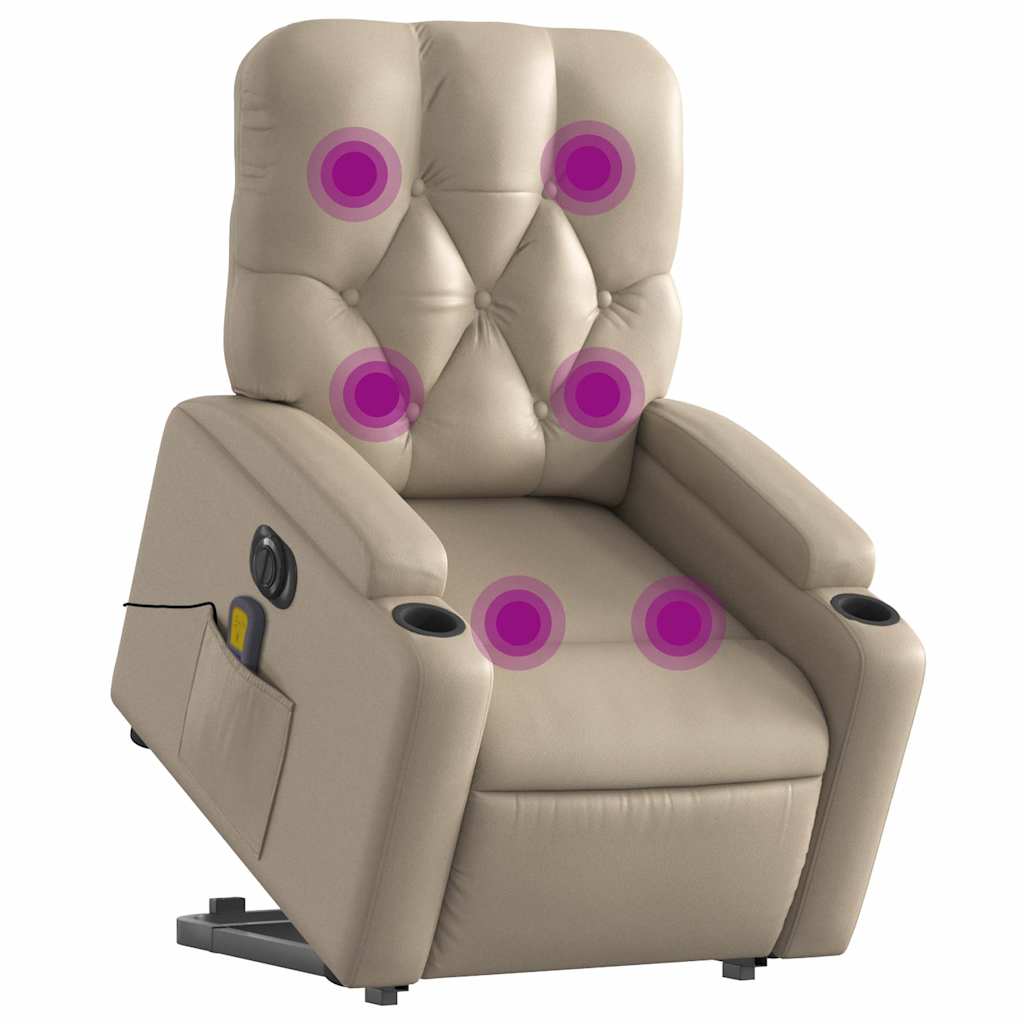 Fauteuil inclinable de massage électrique cappuccino similicuir - XIOS