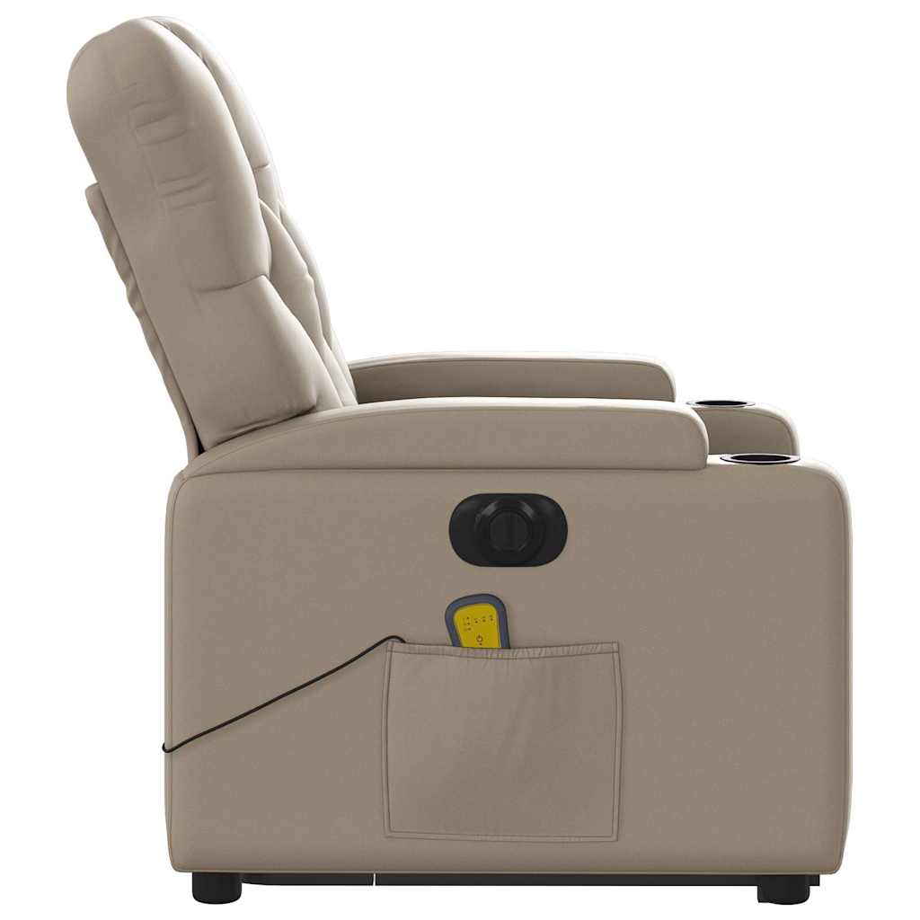 Fauteuil inclinable de massage électrique cappuccino similicuir - XIOS