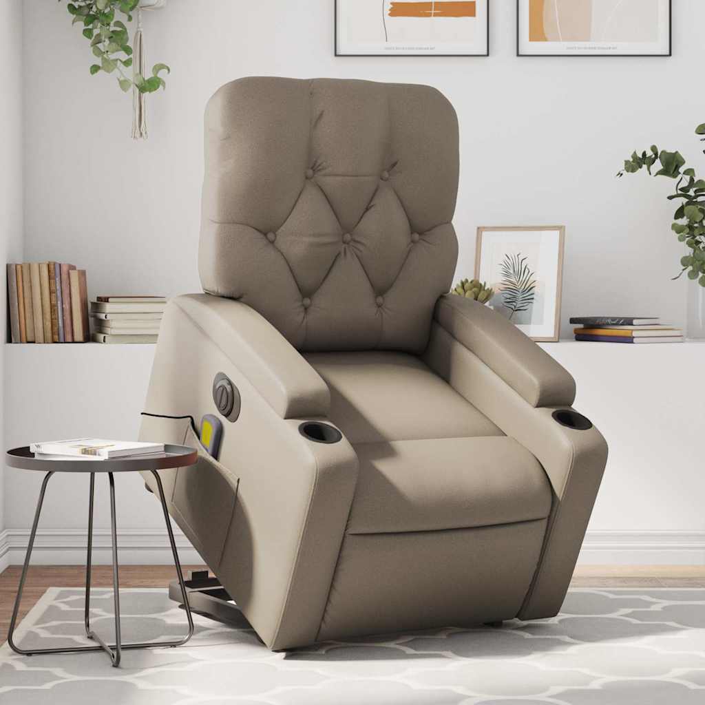 Fauteuil inclinable de massage électrique cappuccino similicuir - XIOS