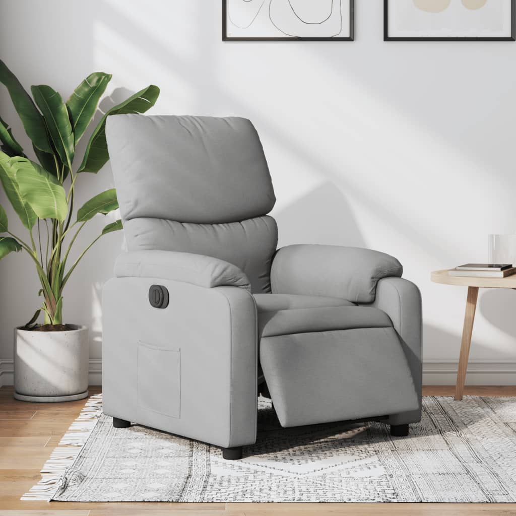 Fauteuil inclinable électrique Gris clair Tissu - XIOS