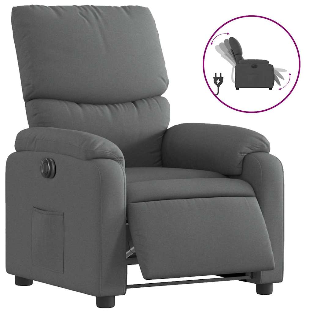 Fauteuil inclinable électrique Gris foncé Tissu - XIOS