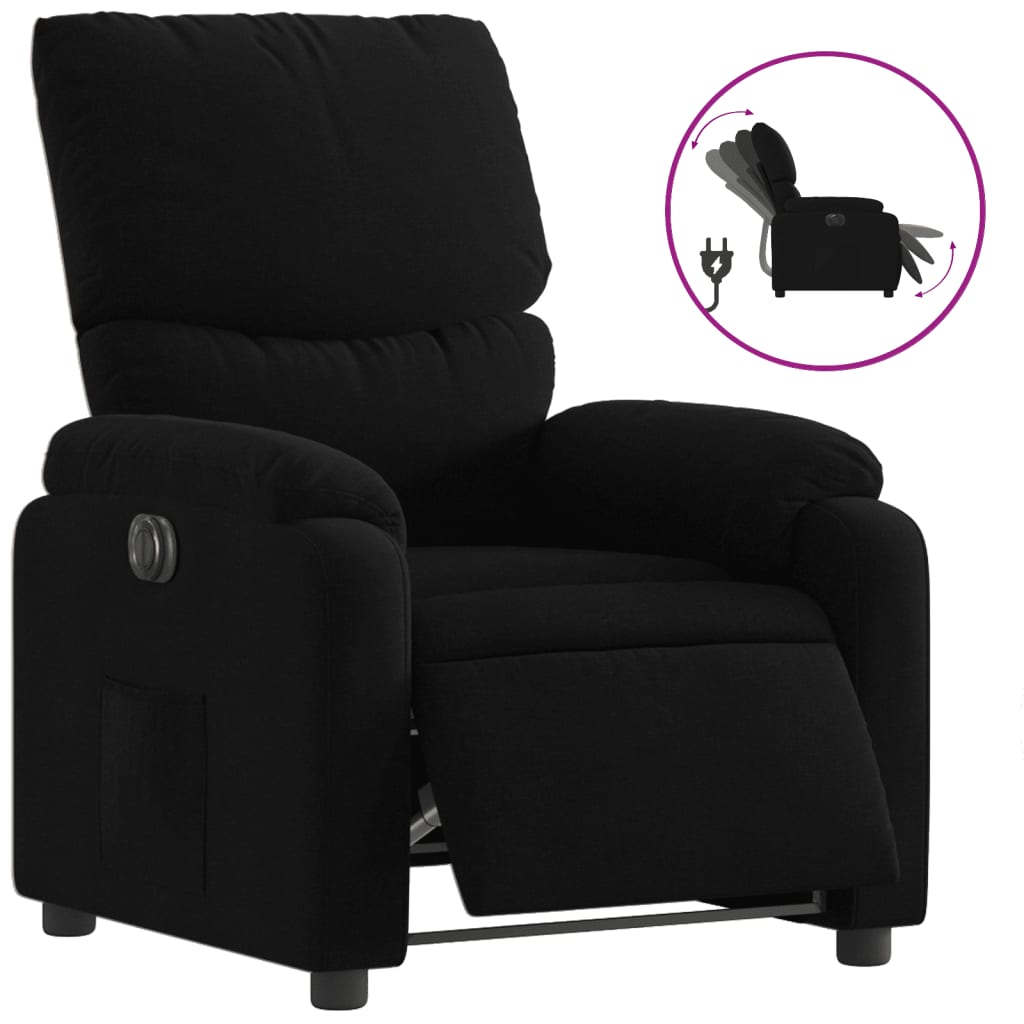 Fauteuil inclinable électrique Noir Tissu - XIOS