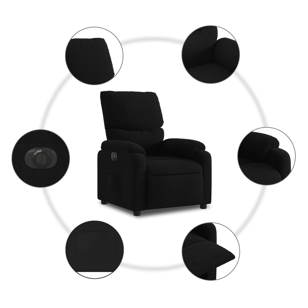 Fauteuil inclinable électrique Noir Tissu - XIOS