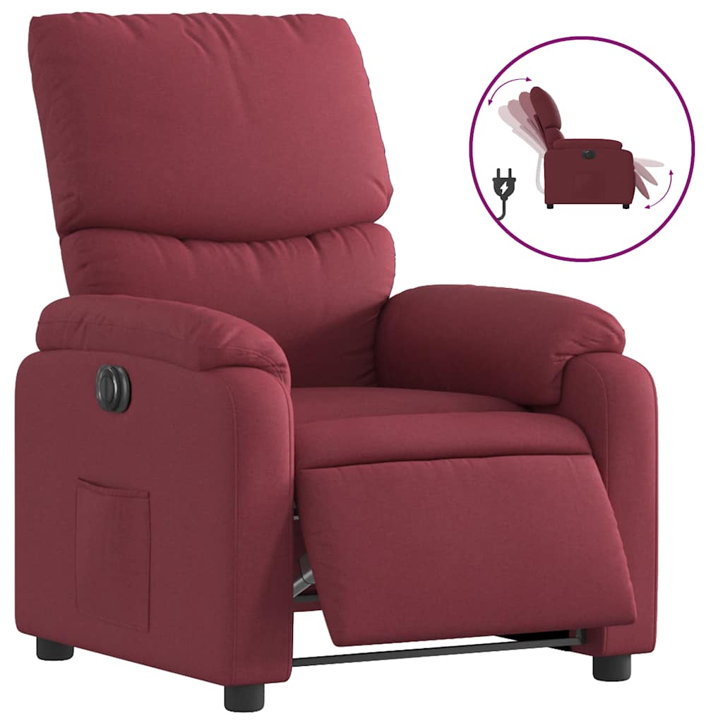 Fauteuil inclinable électrique Rouge bordeaux Tissu - XIOS
