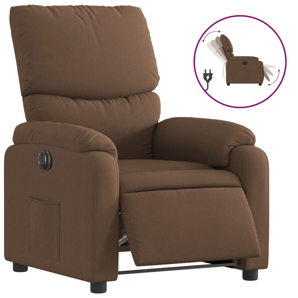 Fauteuil inclinable électrique Marron Tissu - XIOS