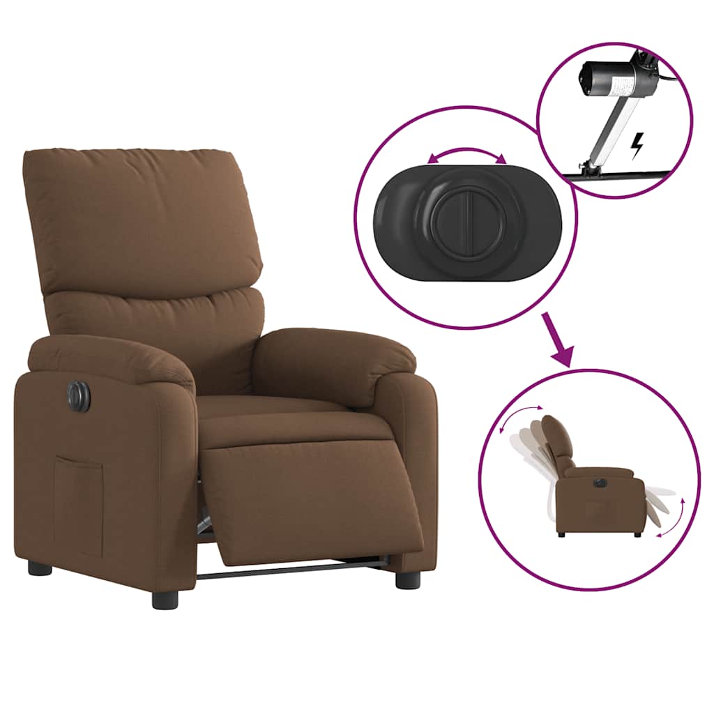 Fauteuil inclinable électrique Marron Tissu - XIOS