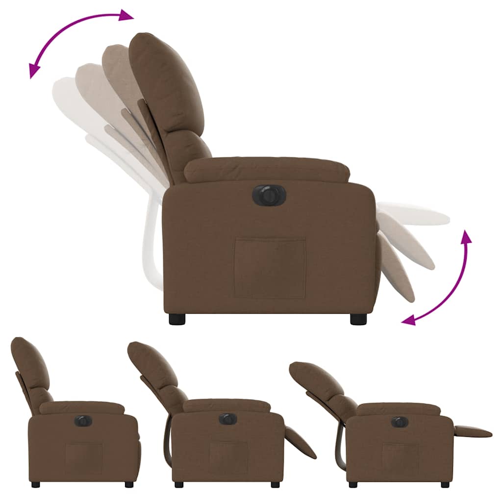 Fauteuil inclinable électrique Marron Tissu - XIOS