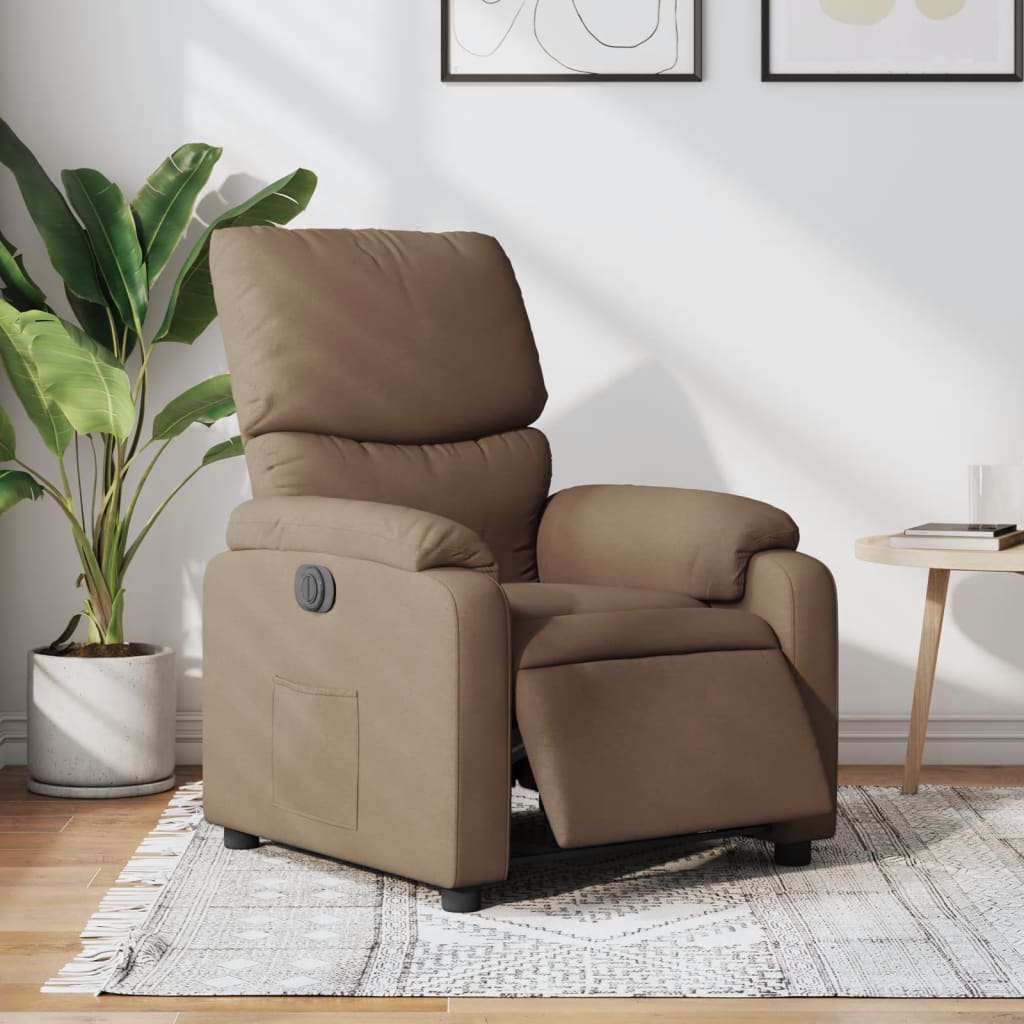 Fauteuil inclinable électrique Marron Tissu - XIOS