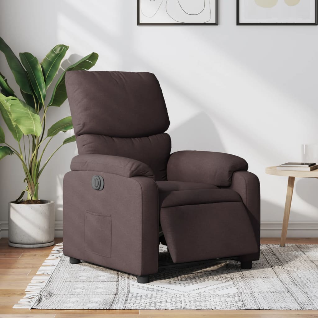 Fauteuil inclinable électrique Marron foncé Tissu - XIOS