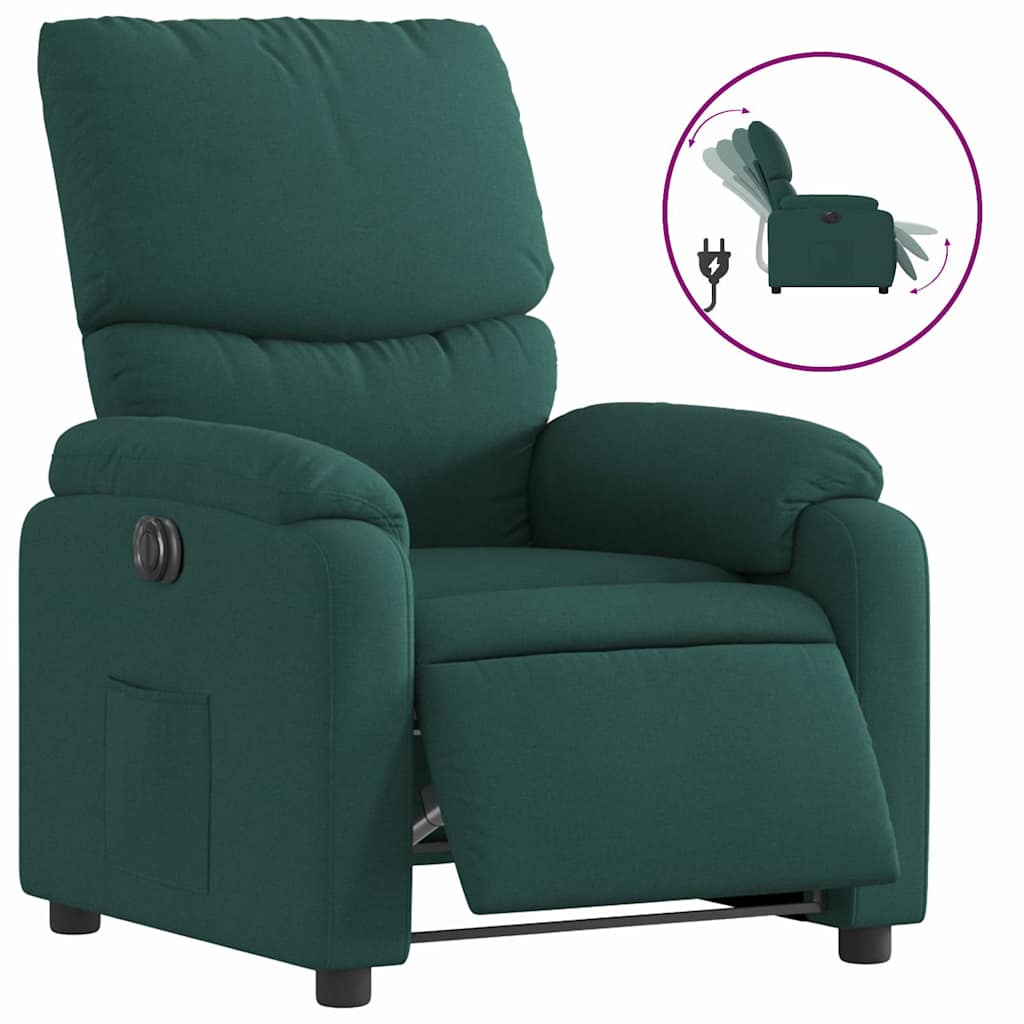 Fauteuil inclinable électrique Vert foncé Tissu - XIOS
