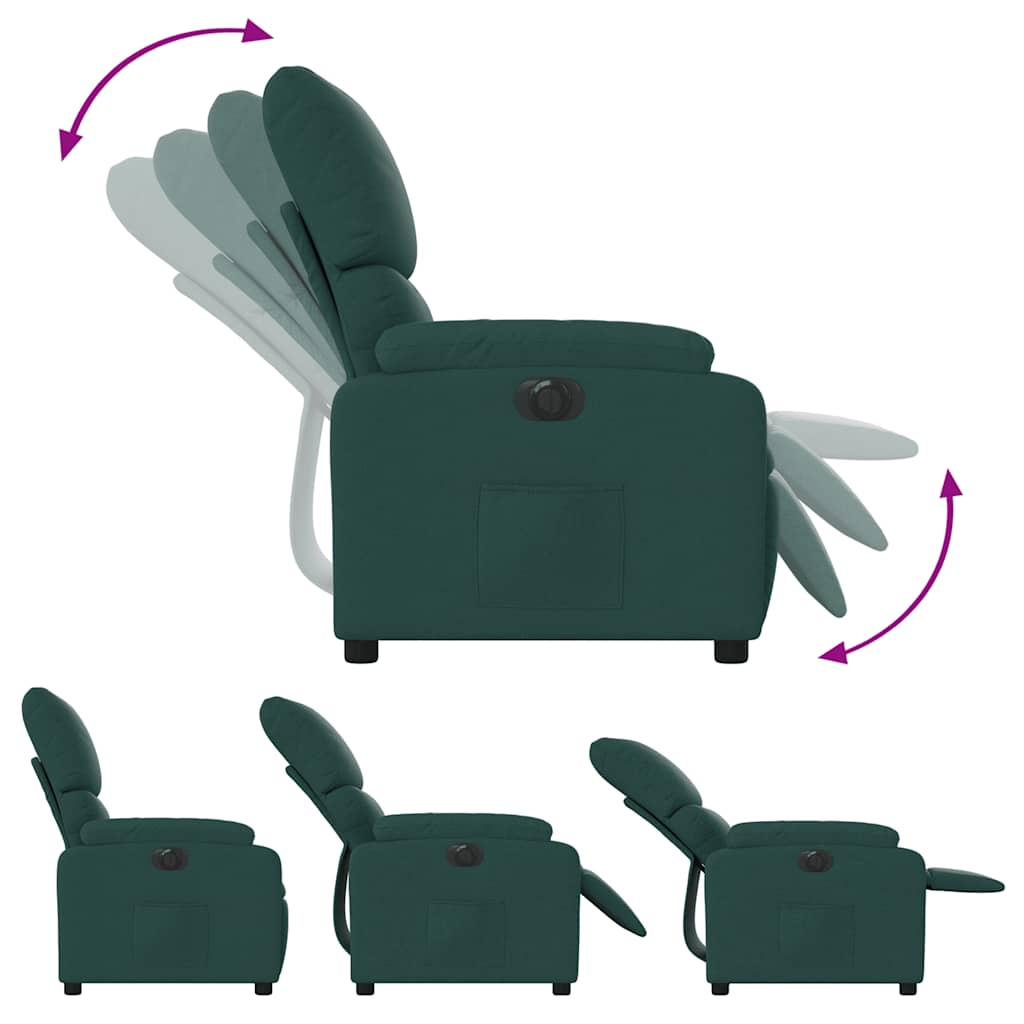 Fauteuil inclinable électrique Vert foncé Tissu - XIOS